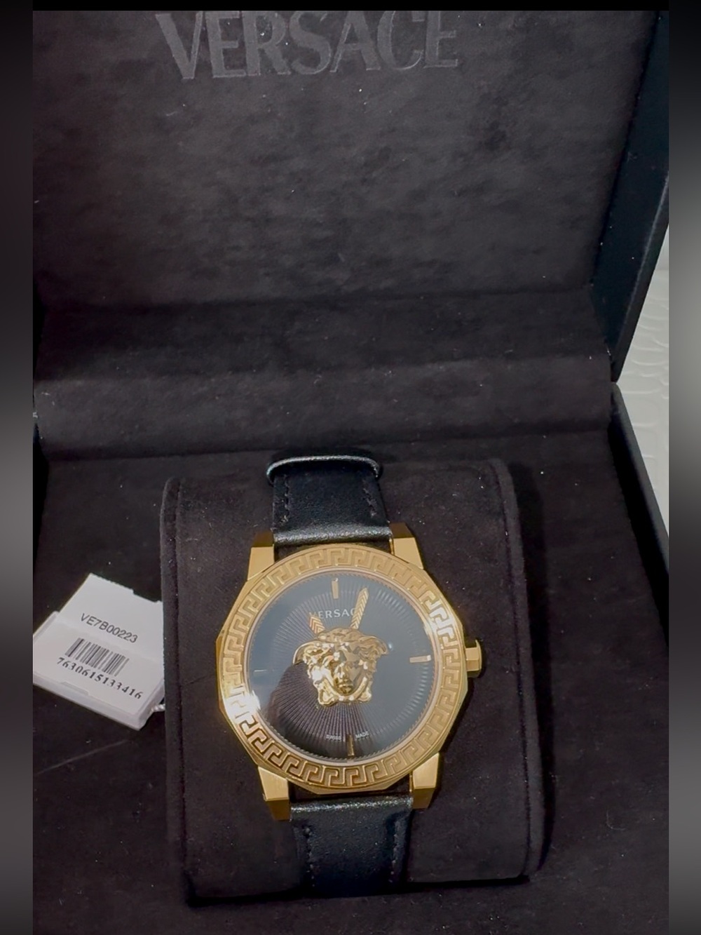 Versace Medusa Deco leather watch